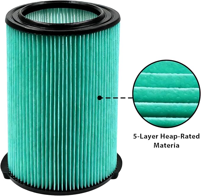 VF6000 5-Layer Replacement Filter for Rigid 5-20 Gallon Wet Dry Vacuums WD5500 WD0671 WD6425 WD7000 WD1280 WD1851 WD1680 WD1956 RV2400A 1400RV RV2600B,Fit for Husky 6-9 Gallon Vacs 1 Pack