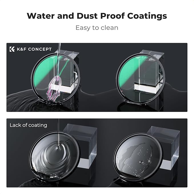 K&F CONCEPT 55mm Black Diffusion 1/4 & 1/8 Lens Filter Kit (2 Pcs), Mist Cinematic Effect Filter for Vlog/Video/Portrait Image with 28 Multi-Layer Coated