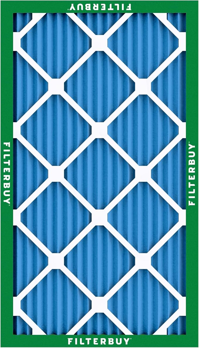 Filterbuy 8x30x1 Air Filter MERV 13 Optimal Smoke & Allergy Defense (6-Pack), Electrostatic Pleated HVAC AC Furnace Filters Replacement, Made in USA (Actual Size: 7.50 x 29.50 x 0.75)
