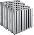 Hood Filters 19.5W x 19.5H Inch 430 Stainless Steel Pack of 6, 7 Grooves Commercial Hood Filters, Commercial Kitchen Range Hood Filter for Grease Rated Commercial Kitchen Exhaust Hoods