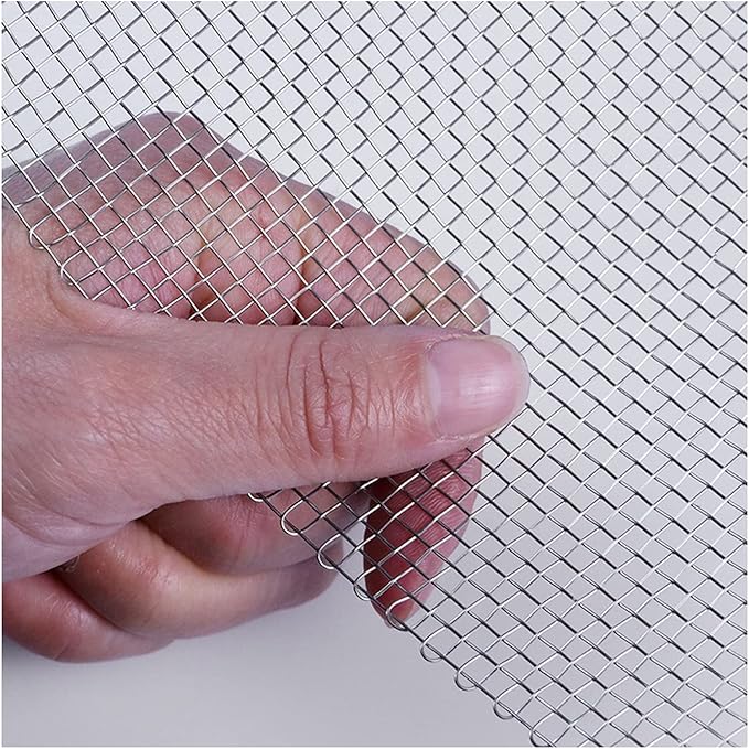 304 Stainless Steel Woven Wire Mesh,Stainless Steel Wire Metal Mesh Sheets,8 Mesh Steel Woven Mesh Rodent Proof Garden Insect Screen Heat-Resistant Metal Filter Screen Sheet