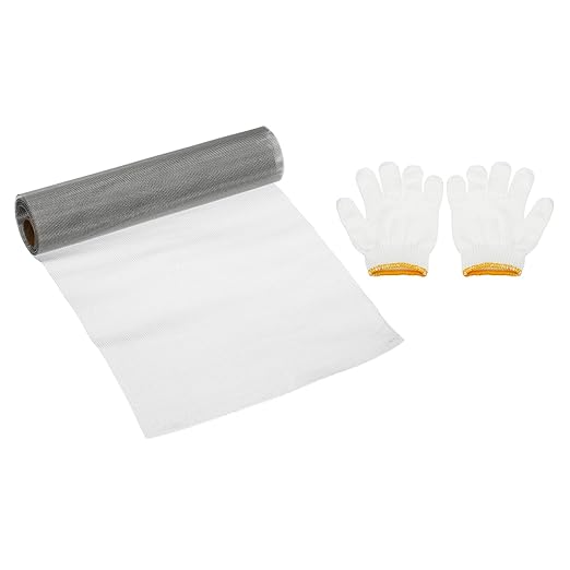 PATIKIL 40" L x 10" W Woven Wire Mesh, 30 Mesh 304 Stainless Steel Air Vent Filter Screen with Gloves for Window Security Vent Cover Filtration Animals Fence
