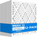 (12 Pack) 18x20x1 Furnace Air Filters, MPR 1900 & FPR 10, MERV 13 Pleated Air Filter (Actual Size: 17.75" x 19.75" x 0.75")