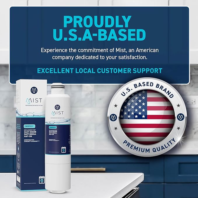 Mist HAF-CIN/EXP Refrigerator Water Filter Replacement for Samsung DA29-00020B, DA29-00020A, Kenmore 46-9101 – NSF 42 & 372 Certified – 3 Pack