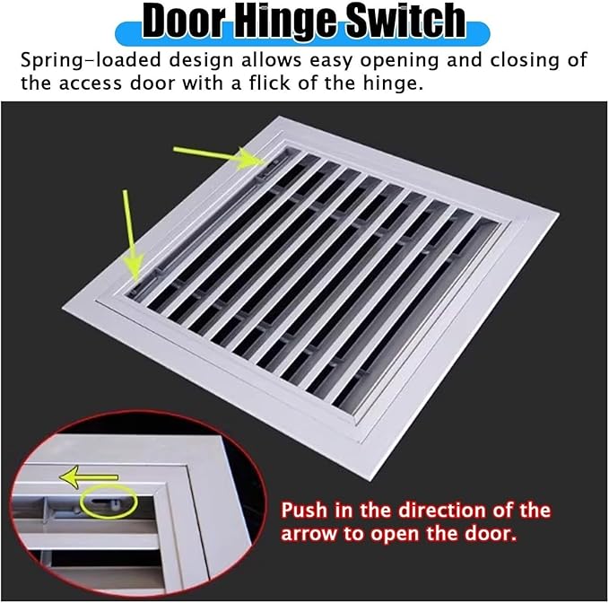 White Access Panel Air Grille Vent Cover, Square Vents Registers, Air Return Vent Cover, Flat Vent Cover, Return Air Grilles, Plumbing Access Panel(600x600 mm/23.6x23.6 in)