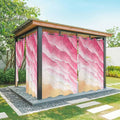 Ocean Outdoor Curtains for Patio Beach Waves Watercolor Abstract Gradient Pink Waterproof Outside Curtains with Grommet Top Weatherproof Curtain for Cabana Pergola Gazebo, 1 Panel, 54" W x 95" L