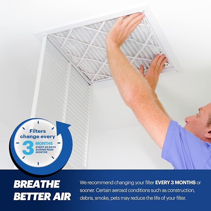 BNX TruFilter 12x24x1 Air Filter MERV 13 (4-Pack) - MADE IN USA - Electrostatic Pleated Air Conditioner HVAC AC Furnace Filters for Allergies, Pollen, Mold, Bacteria, Smoke, Allergen, MPR 1900 FPR 10