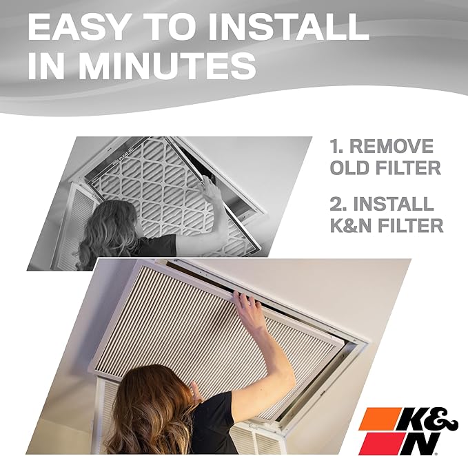 K&N 14X24X1 HVAC Furnace Air Filter, Lasts a Lifetime, Washable, Merv 8, the Last HVAC Filter You Will Ever Buy, Breathe Safely at Home or in the Office, HVC-8-11424