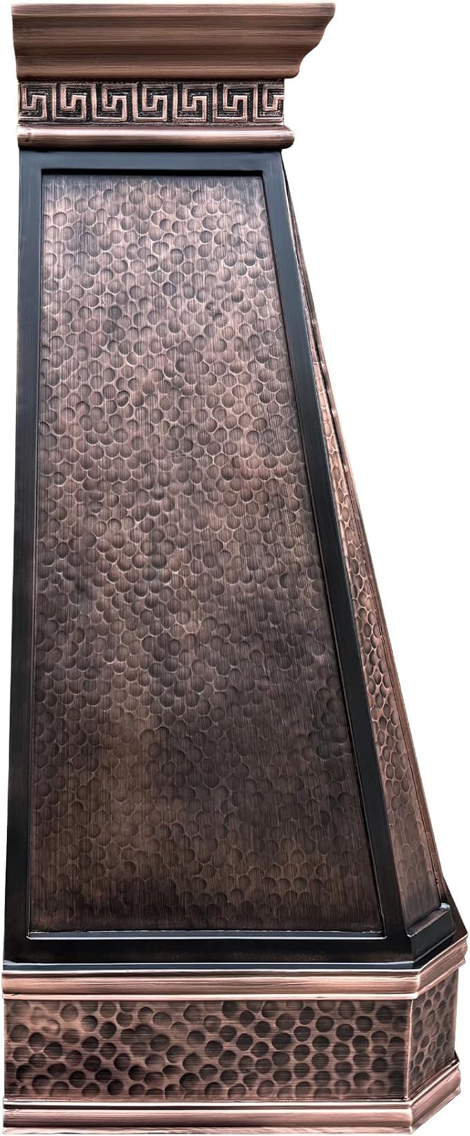 CT Copper Tailor Copper Vent Hood Island Mount,36'' W,27''H, 610 CFM Exhaust Fan,Stainless Steel Vent,LED Light,Dishwasher-Safe Baffle Filters,Light Hammered-Medium Patina,VH14TA2L