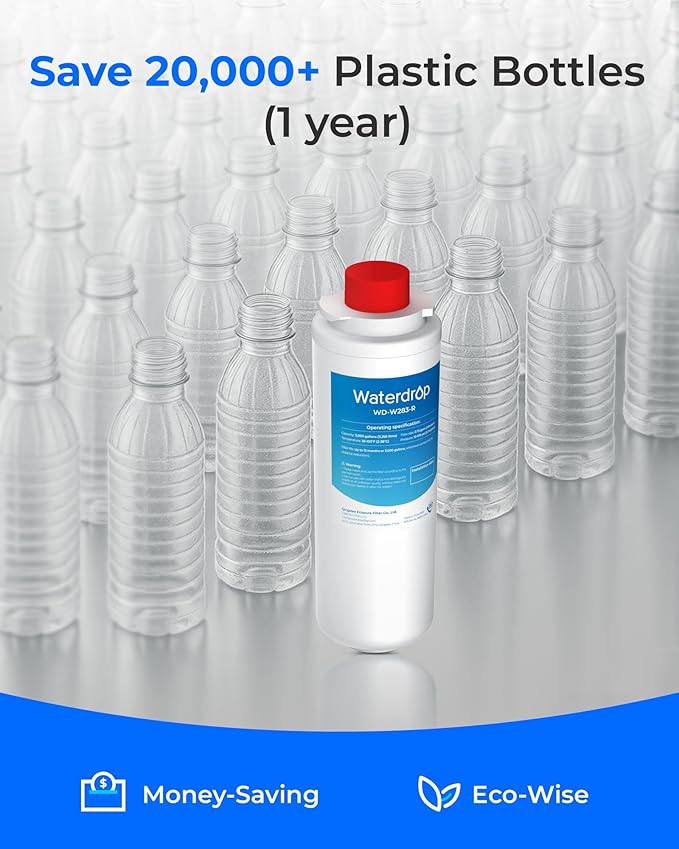[With Chip] Waterdrop W283-R Replacement for Elkay® 51300C, Compatible with Elkay® ezH20® and Halsey Taylor® Bottle Filling Stations, NSF/ANSI 42, Reduces Chlorine, Bad Taste & Odor, 3 Pack