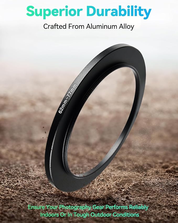 67-58mm Metal Step-Up/Down Ring Adapter Compatible with Mirrorless Cameras DSLR Lens, UV CPL ND Filter Thread Converter, Black