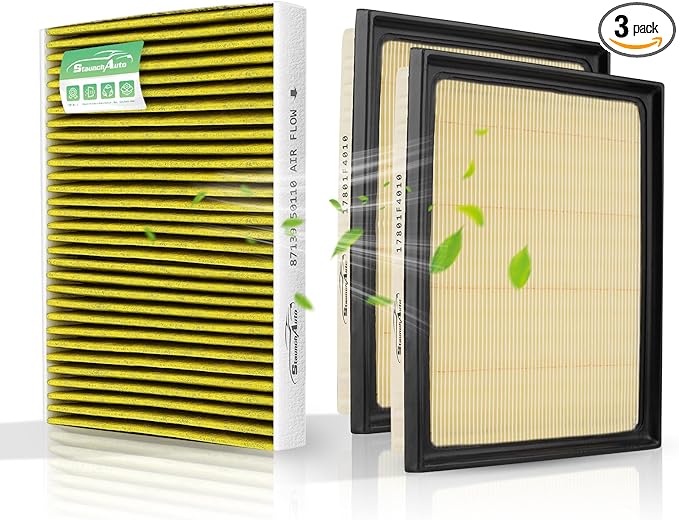 Engine and Cabin Air Filter Combo for 2022-2026 Toyota Tundra 3.5L, 2023-2026 Sequoia 3.5L Air Filter Replacement #17801F4010 87139-50110 Car Accessories 3 Pack