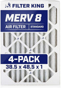 Filter King 38.5x48.5x1 Air Filter | 4-PACK | MERV 8 HVAC Pleated A/C Furnace Filters | MADE IN USA | Actual Size: 38.5 x 48.5 x .75"