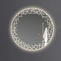 Bathroom Mirror with LED Lights, Wall Mirror with Touch Sensor, Round Mirror with Demister Pad, 3 Light Modes, for Living Room and Bathroom(A,60cm/23.6in)