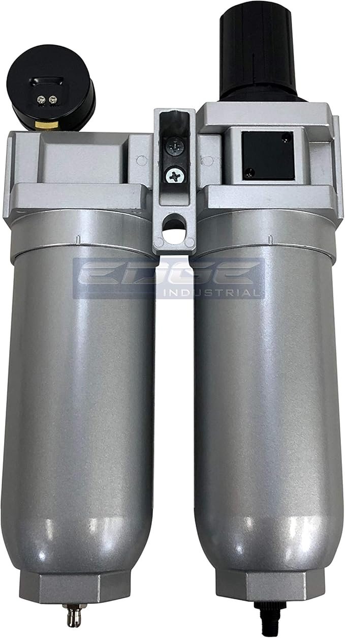 SUPER HEAVY DUTY HIGH FLOW AIR FILTRATION SYSTEM, 2 STAGE PARTICULATE FILTER PLUS OIL REMOVING COALESCING FILTER COMBINATION (1" NPT, AUTO DRAIN)