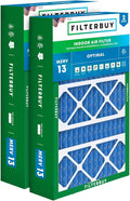 Filterbuy 17x26x4 Air Filter MERV 13 Optimal Smoke & Allergy Defense (2-Pack), Electrostatic Pleated HVAC AC Furnace Filters Replacement for Lennox (Actual Size: 16.56 x 25.94 x 4.13)