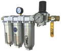 3/4" NPT Industrial (4-Stage) Moisture Removing Particulate Filter and Oil Removing Coalescing Filter and Desiccant Air Dryer and Air Pressure Regulator