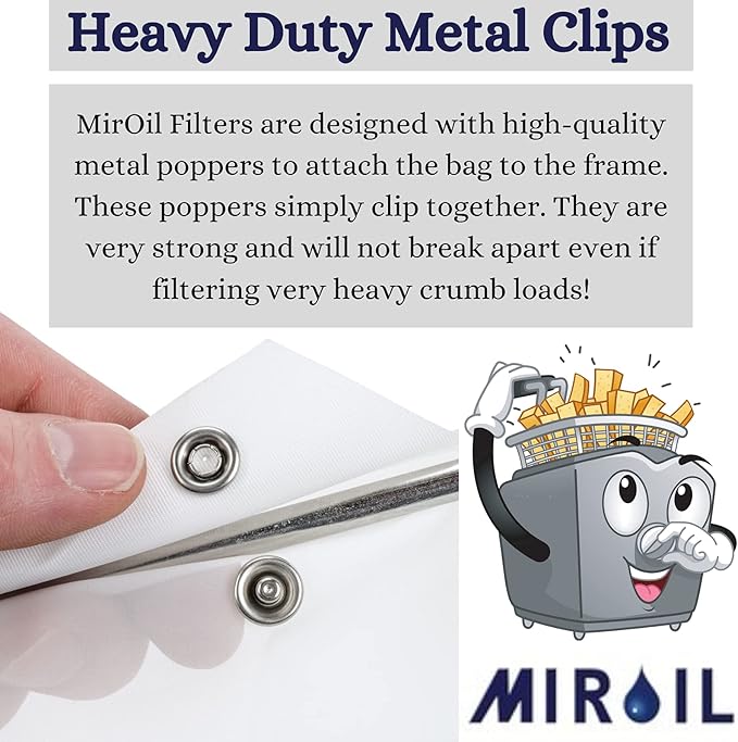 MirOil RB22FS Oil Polishing Filter Bag, Maintain Quality & Taste of Fried Foods, Reduce Contaminants, Extends Life of Hot & Cold Cooking Oil for Diner, Restaurant & Food Service(Bag Only) - Part 12748