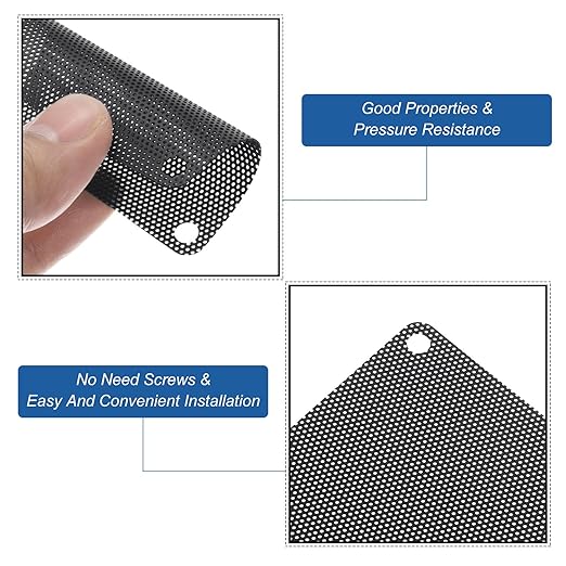 MECCANIXITY 10PCS PC Dust Filter, 60mmx60mm PVC Computer Case Cooler Dustproof Mesh Cover Fan Grills for Computer Chassis Speaker, Black