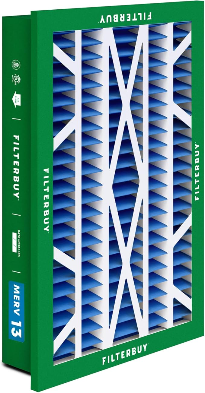 Filterbuy 20x30x5 Air Filter MERV 13 Optimal Smoke & Allergy Defense (2-Pack), Electrostatic Pleated HVAC AC Furnace Filters Replacement for Honeywell Return Grille (Actual Size: 18.38 x 28.63 x 3.69)