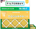 Filterbuy 16x16x1 Air Filter MERV 11 Superior Pet & Allergy Defense (2-Pack), Electrostatic Pleated HVAC AC Furnace Filters Replacement, Made in USA (Actual Size: 15.75 x 15.75 x 0.75)