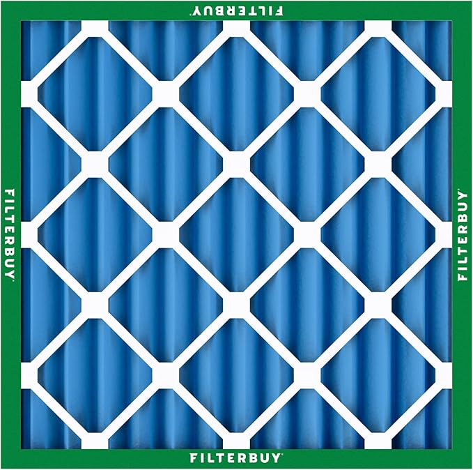 Filterbuy 24x24x2 Air Filter MERV 13 Optimal Smoke & Allergy Defense (4-Pack), Electrostatic Pleated HVAC AC Furnace Filters Replacement, Made in USA (Actual Size: 23.38 x 23.38 x 1.75)