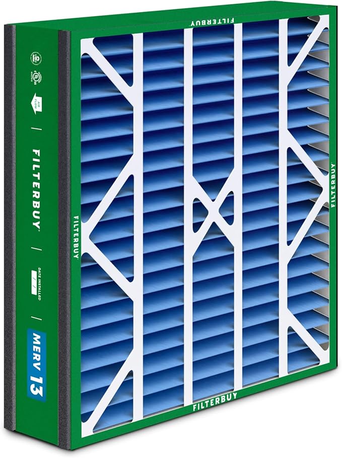 Filterbuy 20x20x5 Air Filter MERV 13 Optimal Smoke & Allergy Defense (2-Pack), Electrostatic Pleated HVAC AC Furnace Filters for Trion Air Bear 255649-103 & More (Actual Size: 19.63 x 20.63 x 4.88)