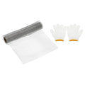 PATIKIL 40" L x 16" W Woven Wire Mesh, 20 Mesh 304 Stainless Steel Air Vent Filter Screen with Gloves for Window Security Vent Cover Filtration Animals Fence