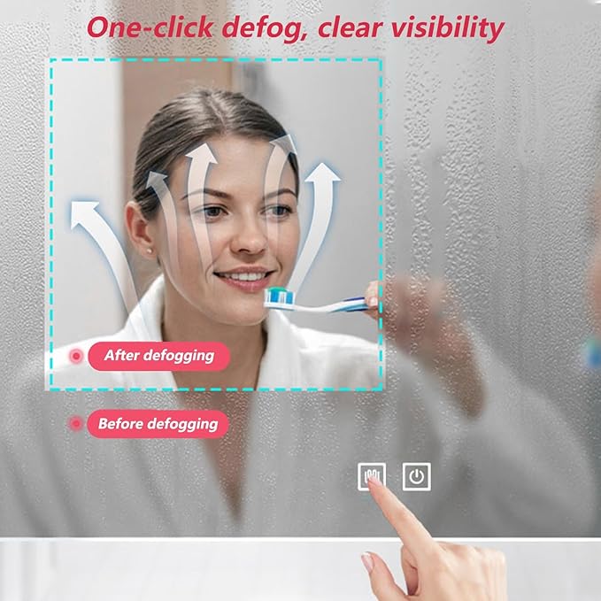 Irregular Bathroom Mirror with LED Lights, Wall Mounted Mirror with Touch Switch and Demister Pad, Drop Shape Decorative Mirror, 3 Colors Dimmable Lighting(A,31.5 * 51.2in/80 * 130cm)