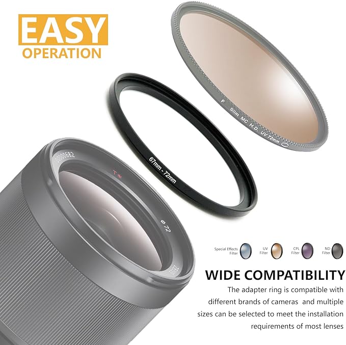 43mm to 40.5mm Step Up Ring Filter Adapter Black Metal Step up Adapter Rings Compatible with All Brand UV CPL ND Camera Lens Filter Step Down Ring (43mm-40.5mm)