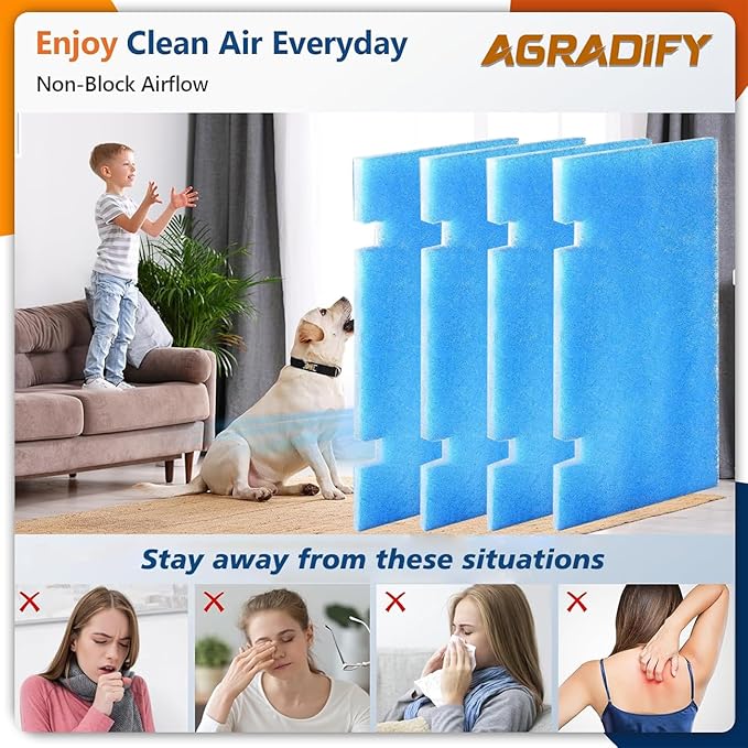 6 Pack RV Air Conditioner Filters 14" X 7.5" MERV 8 Rated RV AC Replacement Filters Compatible with Dometic Duo Therm 3313107.103/3105012.003