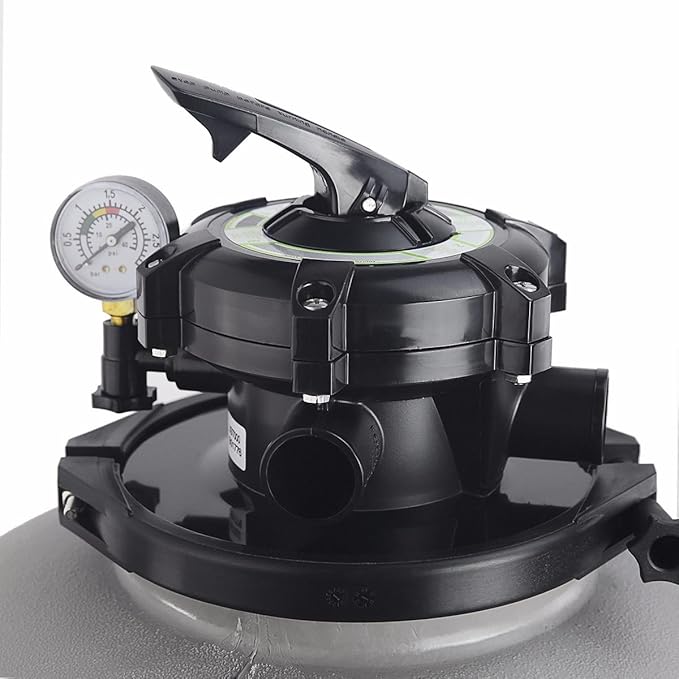 XtremepowerUS 19" Sand Filter with 1.5 Horsepower Above Ground Inground Swimming Pool Pump Media System 4500GPH, Grey/Black