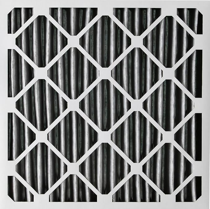 Nordic Pure 20x20x4 (Actual Size: 19 1/2 x 19 1/2 x 3 5/8) Pleated Plus Carbon Air Filters MERV 8 2 Pack