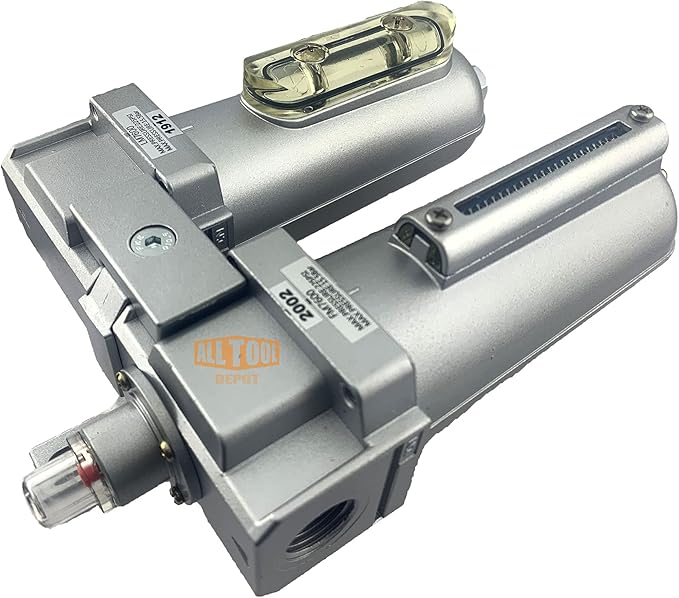 1/2" NPT HEAVY DUTY Industrial Grade 2 Stages Coalescing Filter Desiccant Dryer System For Compressed Air Lines, Metal Bowls, Great For Paint Spray And Plasma Cutter