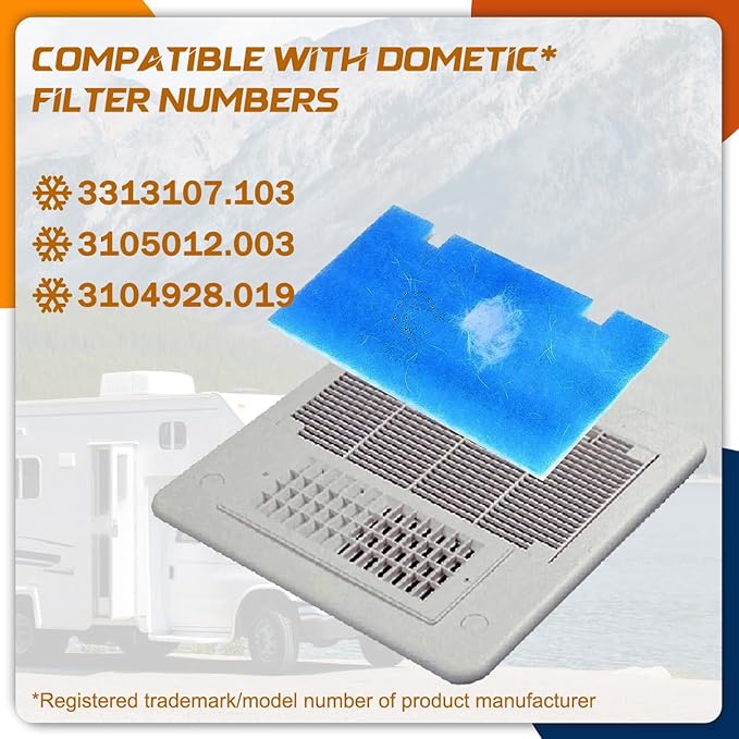 12 Pack RV Air Conditioner Filters 14" X 7.5" MERV 8 Rated RV AC Replacement Filters Compatible with Dometic Duo Therm 3313107.103/3105012.003