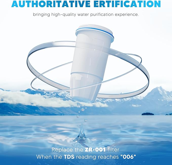 BOGDA 9 Pack Water Filter Replacement, 5-Stage Compatible with Zero Pitcher and Dispenser, Fit for ZR-001, ZR-017, ZR-004, etc.