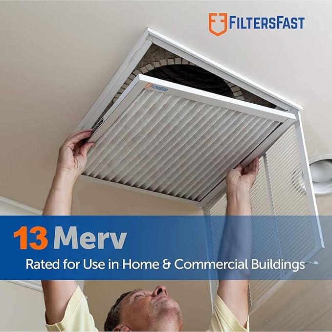 Filters Fast 16x25x2 Pleated Air Filter Merv 13, 2 inch AC Furnace Air Filters, Made in the USA, Actual Size 15.5x24.5x1.75, 6 Pack