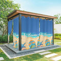 Summer Outdoor Curtains for Patio Beach Slippers Plumeria Waterproof Outside Curtains with Grommet Top Weatherproof Curtain for Cabana Pergola Gazebo, 1 Panel, 54" W x 84" L