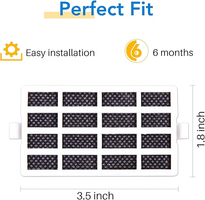 ICEPURE W10311524 Upgraded Refrigerator Air Filter Replacement for Whirlpool AIR1, W10311524, 2319308, W10335147, 1876318, FreshFlow Air Filter, AP4538127, AH2580853, EA2580853, PS2580853, PACK of 4