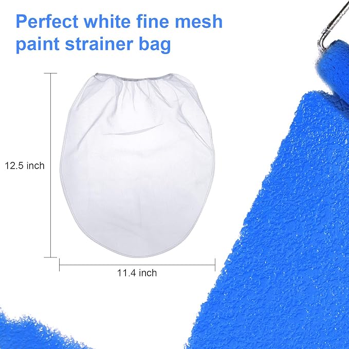 Paint Strainer Bags White Fine Mesh Filters Bag Bucket Elastic Opening Strainer Bags Hydroponic Paint Filter Bag for Paint Gardening (20 Pieces, 1 Gallon)