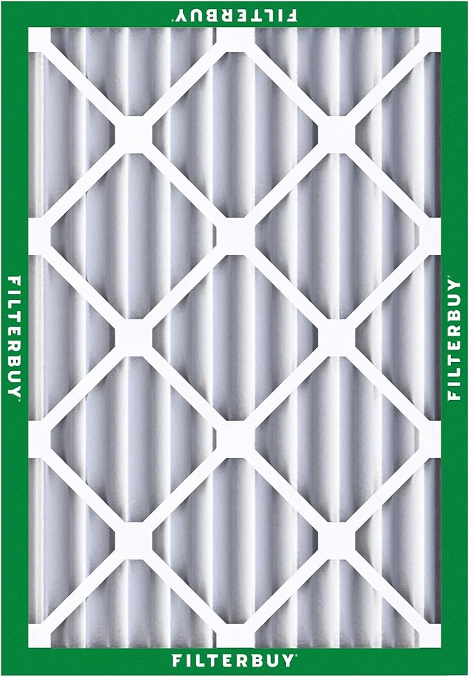 Filterbuy 16x20x4 Air Filter MERV 8 Essential Dust & Allergy Defense (4-Pack), Electrostatic Pleated HVAC AC Furnace Filters Replacement, Made in USA (Actual Size: 15.50 x 19.50 x 3.63)