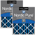 Nordic Pure 20x20x4 (Actual Size: 19 1/2 x 19 1/2 x 3 5/8) Pleated Air Filters MERV 7 Plus Carbon 2 Pack