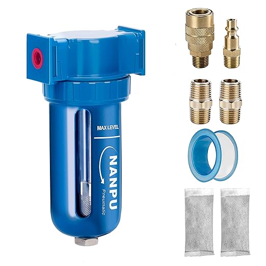 NANPU Zinc Alloy 1/4" NPT Activated Carbon Compressed Air Filter