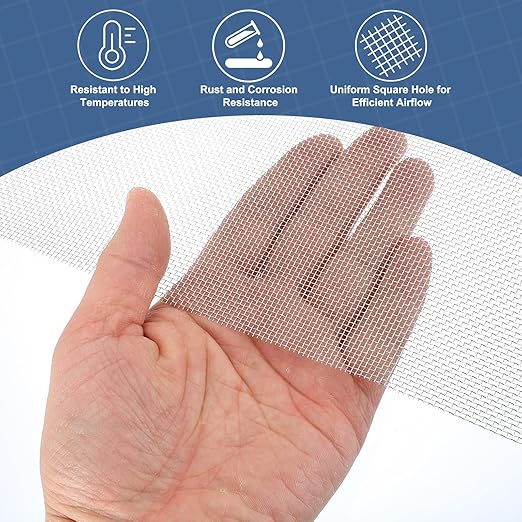uxcell 16 Mesh 79" x 10" Woven Wire Mesh, 316 Stainless Steel Air Vent Filter Screen, Window Screen Mesh for DIY Projects Vents Cover Filtration Animals Fence