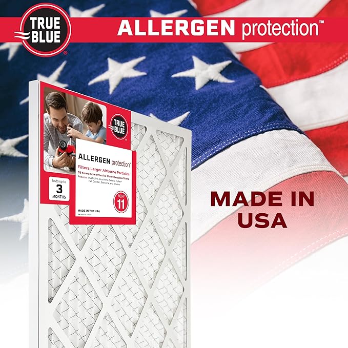 True Blue 324241.4 Allergen 24-Inch by 24-Inch by 1-Inch Air Filter, 4-Pack