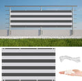 Privacy Fence Screen 8.2' x 29.5' Heavy Duty 165 GSM HDPE Privacy Screen Outdoor, Easy Installation with Zip Ties for Carport, Fence, Patio, Apartment, Backyard, Balcony, Gray Stripes
