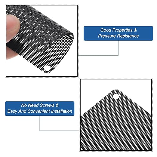 MECCANIXITY 10PCS PC Dust Filter, 70mmx70mm PVC Computer Case Cooler Dustproof Mesh Cover Fan Grills for Computer Chassis Speaker, Black
