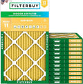 Filterbuy 20x32x1 Air Filter MERV 11 Superior Pet & Allergy Defense (12-Pack), Electrostatic Pleated HVAC AC Furnace Filters Replacement, Made in USA (Actual Size: 20.00 x 32.00 x 0.75)