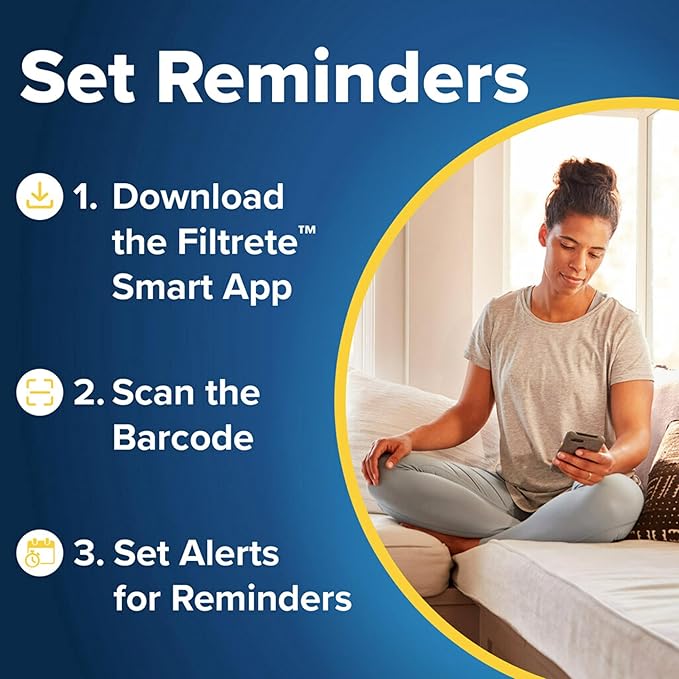 Filtrete 23.5x23.5x1 AC Furnace Air Filter, MERV 11, MPR 1000, Micro Allergen Defense, 3-Month Pleated 1-Inch Electrostatic Air Cleaning Filter, 2 Pack (Actual Size 23.188x23.188x0.81 in)