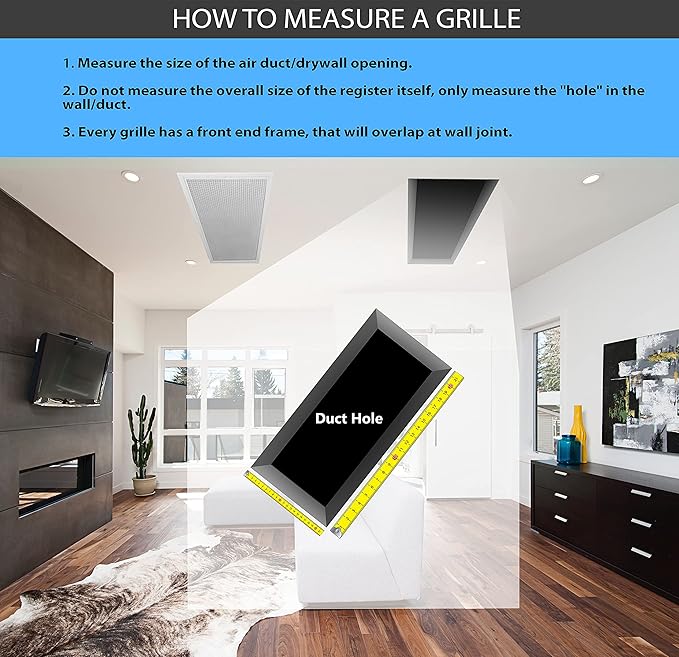 HVAC Premium 10 x 20 Duct Opening Steel Return Air Filter Grille, for 1-inch Filter, Removable Door, Flat Stamped HVAC Vent Cover Grille, Outer Dimensions 12.5 x 22.5